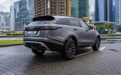 Grey Range Rover Velar for rent in Dubai 1