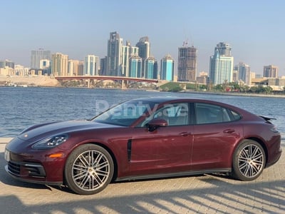 Maroon Porsche Panamera for rent in Abu-Dhabi 0