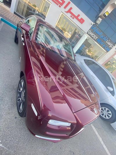 Maroon Rolls Royce Wraith for rent in Sharjah 0