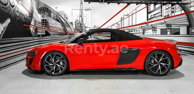 Red Audi R8 spyder for rent in Abu-Dhabi 1