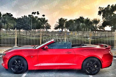 Red Chevrolet Camaro for rent in Dubai 0