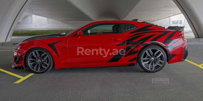 Red Chevrolet Camaro for rent in Dubai 0