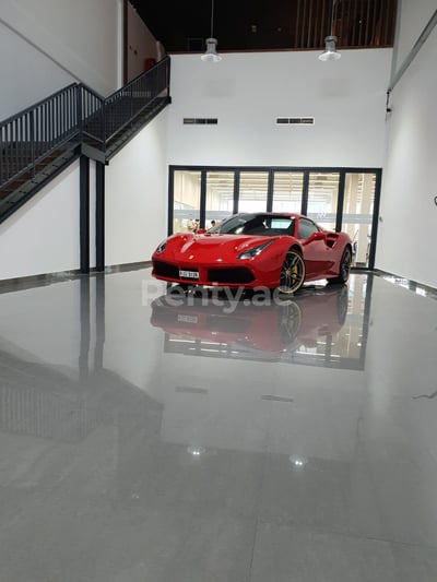 Red Ferrari 488 Spider for rent in Sharjah 1