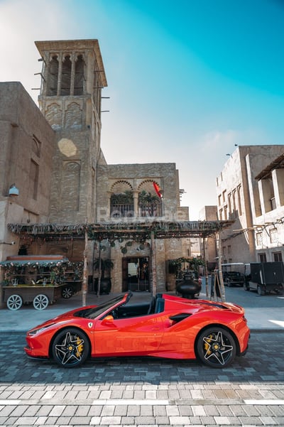 Red Ferrari F8 Tributo Spyder for rent in Dubai 0