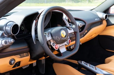 Red Ferrari F8 Tributo Spyder for rent in Abu-Dhabi 1