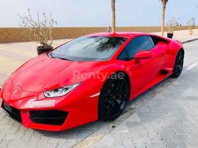 rojo Lamborghini Huracan en alquiler en Dubai 1