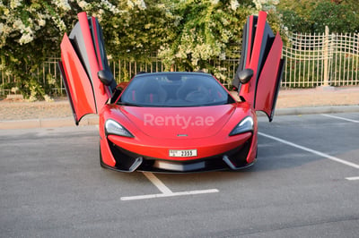 Red McLaren 570S for rent in Sharjah 1