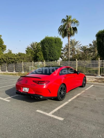 Red Mercedes CLS 53 for rent in Dubai 1