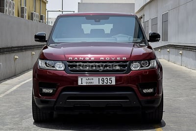 在阿布扎比租赁红色 Range Rover Sport Autobiography 0