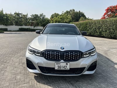 Silver 2020 BMW 330i Silver with M340i bodykit for rent in Abu-Dhabi 0