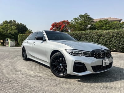 Silver 2020 BMW 330i Silver with M340i bodykit for rent in Dubai 1