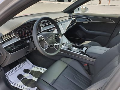 Silver Audi A8 55TFSI for rent in Abu-Dhabi 0