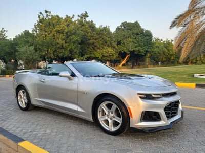 Silver Chevrolet Camaro for rent in Dubai 1