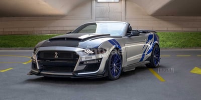 Silver Ford Mustang for rent in Dubai 0