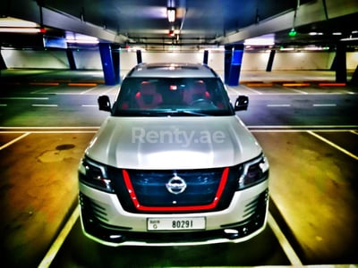 Silver Nissan Patrol RSS for rent in Sharjah 1