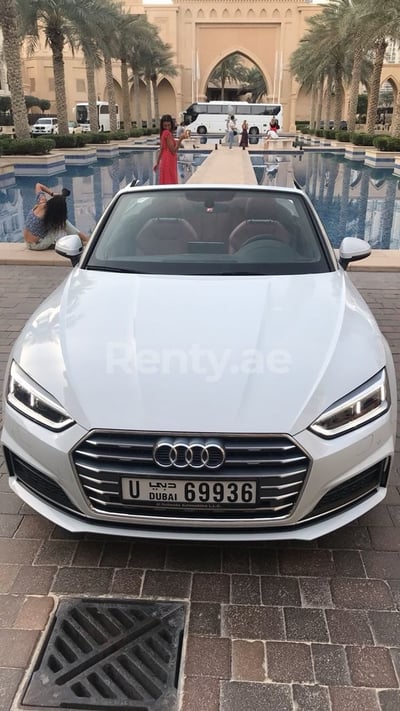 White Audi A5 Cabriolet for rent in Sharjah 1