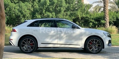 White Audi Q8 for rent in Sharjah 0