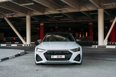 White Audi RS7 for rent in Sharjah 1