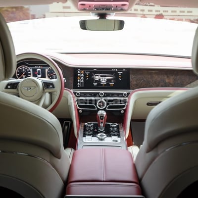 White Bentley Flying Spur for rent in Sharjah 1