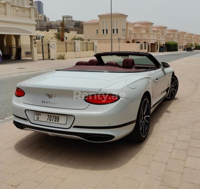 White Bentley Continental GTC for rent in Dubai 0