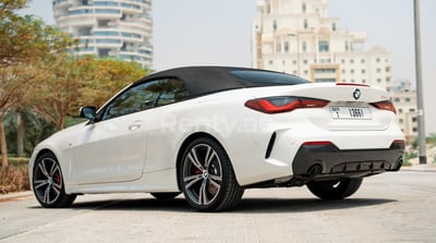 White BMW 430i cabrio for rent in Dubai 1