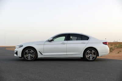 White BMW 520i for rent in Sharjah 1