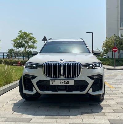 White BMW X7 for rent in Abu-Dhabi 1