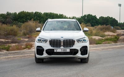 White BMW X5 for rent in Dubai 0