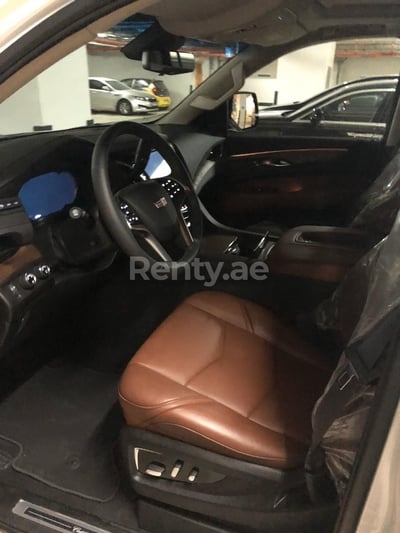 White Cadillac Escalade for rent in Dubai 1