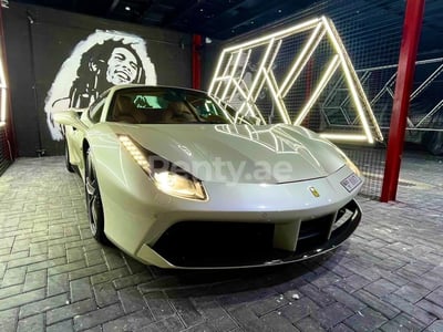 White Ferrari 488 Spyder for rent in Dubai 0