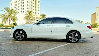 White Mercedes E Class for rent in Dubai 1