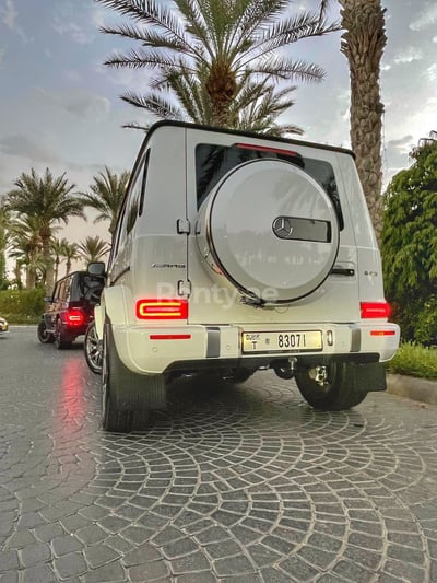 White Mercedes G class for rent in Dubai 0