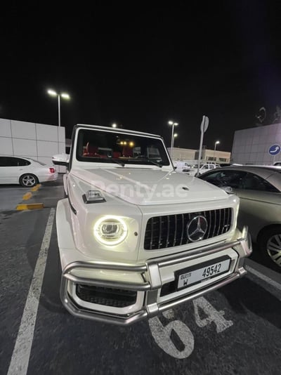 White Mercedes G class for rent in Dubai 0