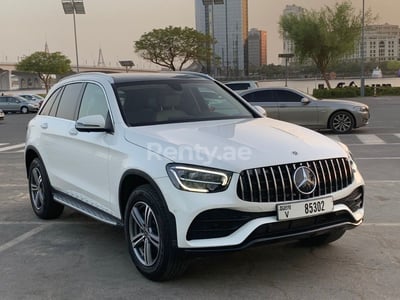 White Mercedes GLC for rent in Dubai 0