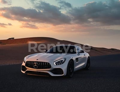 White Mercedes GTS for rent in Dubai 0