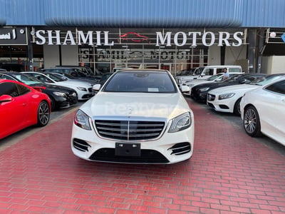 White Mercedes S Class for rent in Dubai 0