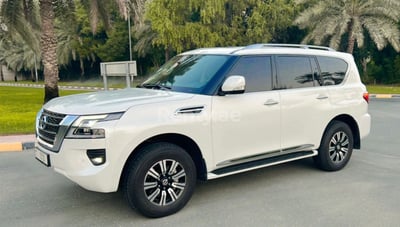 White Nissan Patrol for rent in Dubai 0