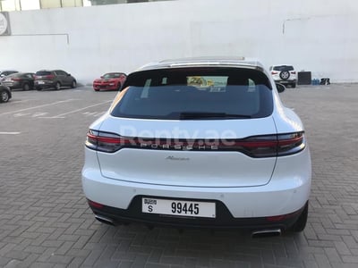 White Porsche Macan for rent in Dubai 0