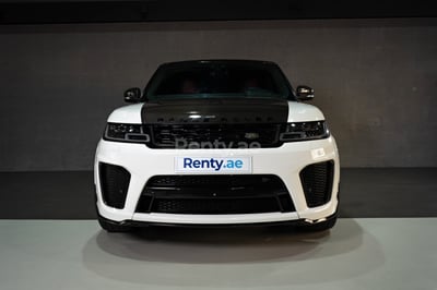 White Range Rover Sport SVR for rent in Sharjah 0