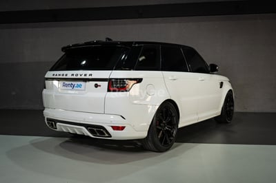 White Range Rover Sport SVR for rent in Dubai 1