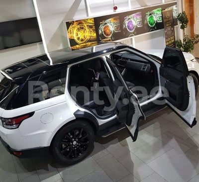 White Range Rover Sport for rent in Dubai 1