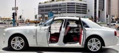 White Rolls Royce Ghost for rent in Dubai 0