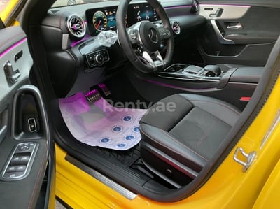 Yellow Mercedes CLA 35AMG for rent in Sharjah 1