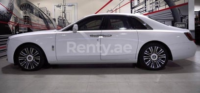 White Rolls Royce Ghost for rent in Abu-Dhabi 1