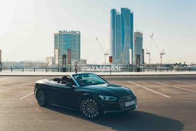 Black Audi A5 Cabriolet for rent in Dubai 2