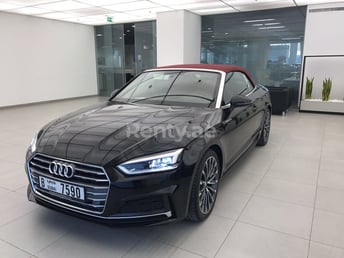 Black Audi A5 for rent in Abu-Dhabi 1