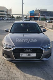 Dark Grey Audi A6 for rent in Dubai 0