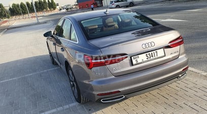 Dark Grey Audi A6 for rent in Dubai 1