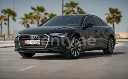 Black Audi A6 for rent in Abu-Dhabi