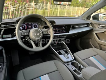Blue Audi A3 for rent in Dubai 2